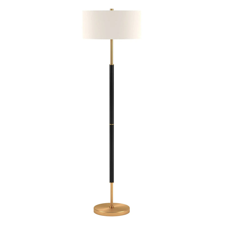 Henn&amp;Hart 61" Modern 2-Light Floor Lamp, Flat Black 
