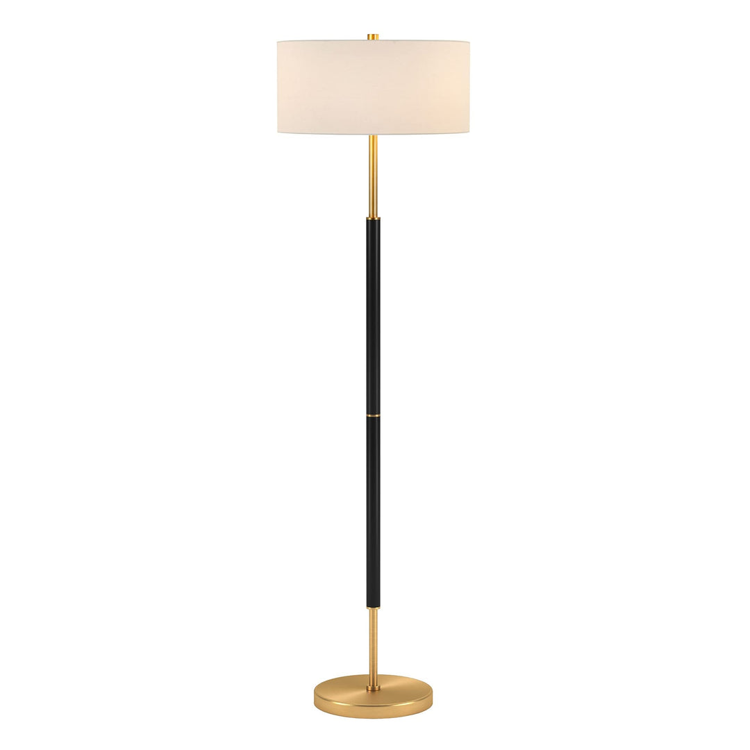 Henn&amp;Hart 61" Modern 2-Light Floor Lamp, Flat Black 