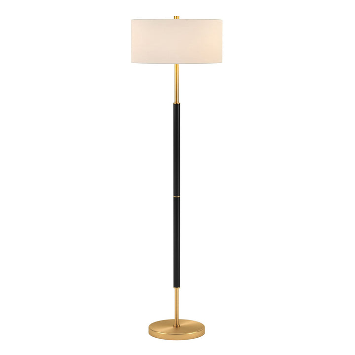 Henn&amp;Hart 61" Modern 2-Light Floor Lamp, Flat Black 