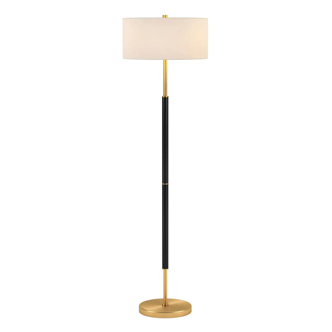 Henn&amp;Hart 61" Modern 2-Light Floor Lamp, Flat Black 