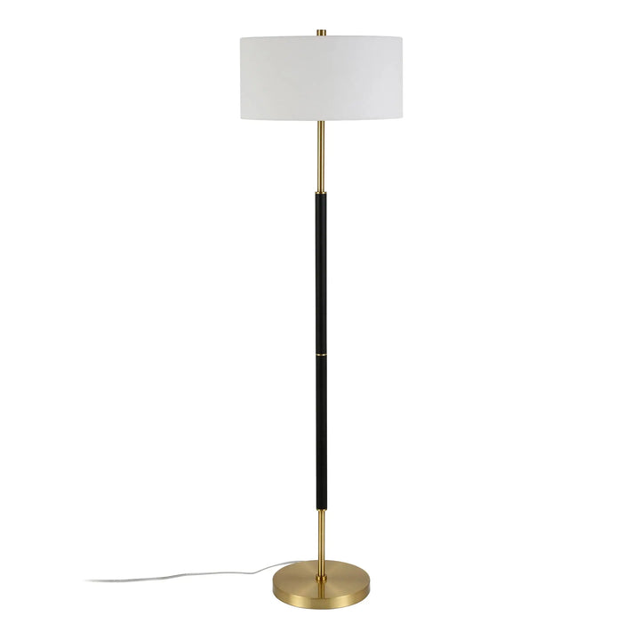 Henn&amp;Hart 61" Modern 2-Light Floor Lamp, Flat Black 