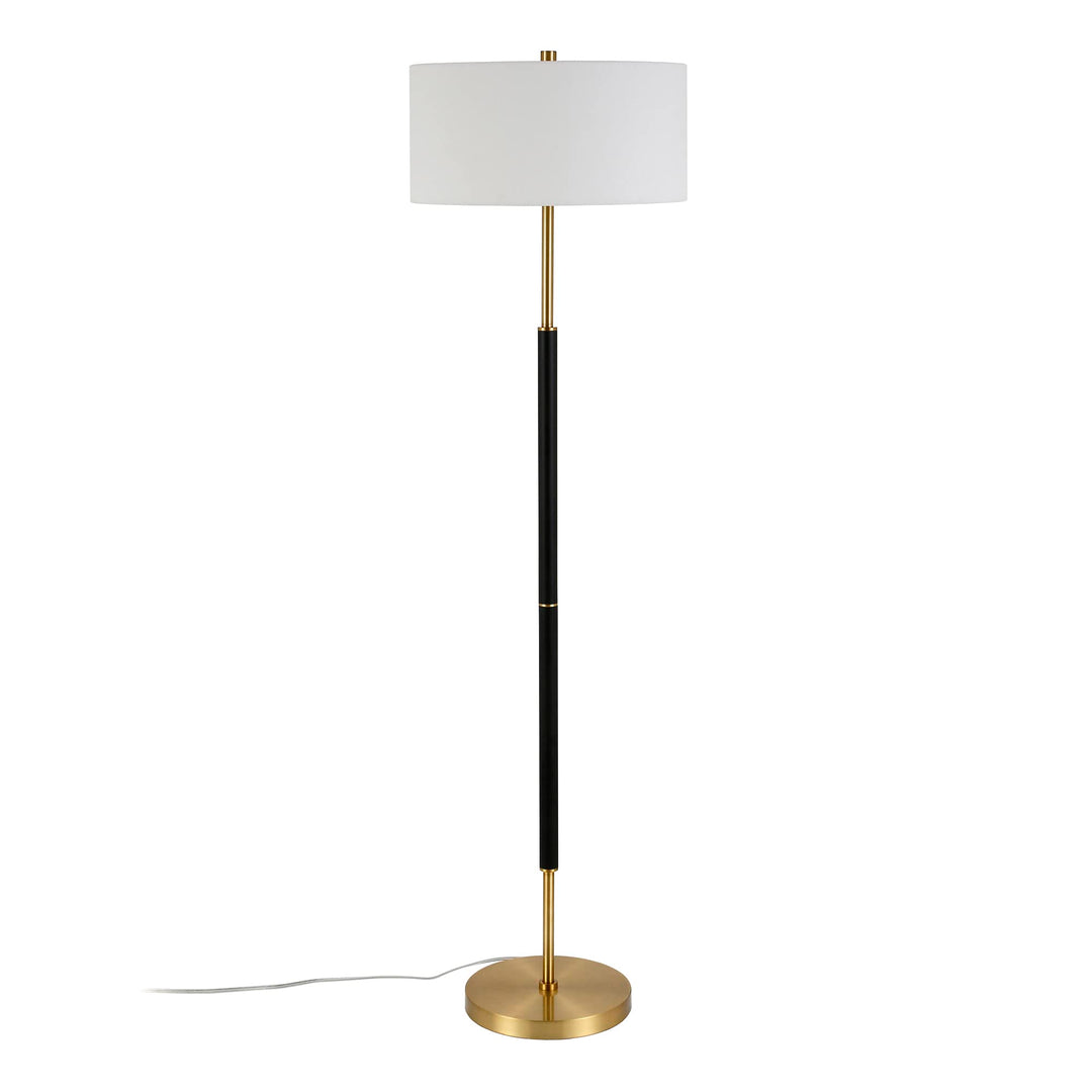 Henn&amp;Hart 61" Modern 2-Light Floor Lamp, Flat Black 