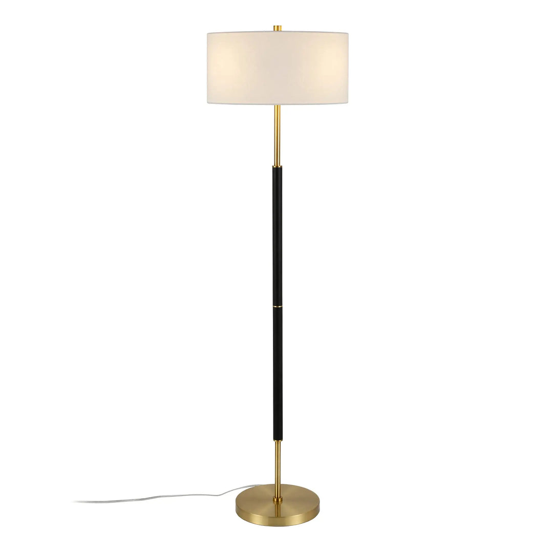 Henn&amp;Hart 61" Modern 2-Light Floor Lamp, Flat Black 