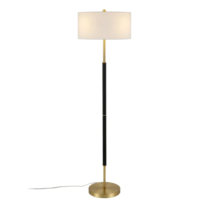 Henn&amp;Hart 61" Modern 2-Light Floor Lamp, Flat Black 