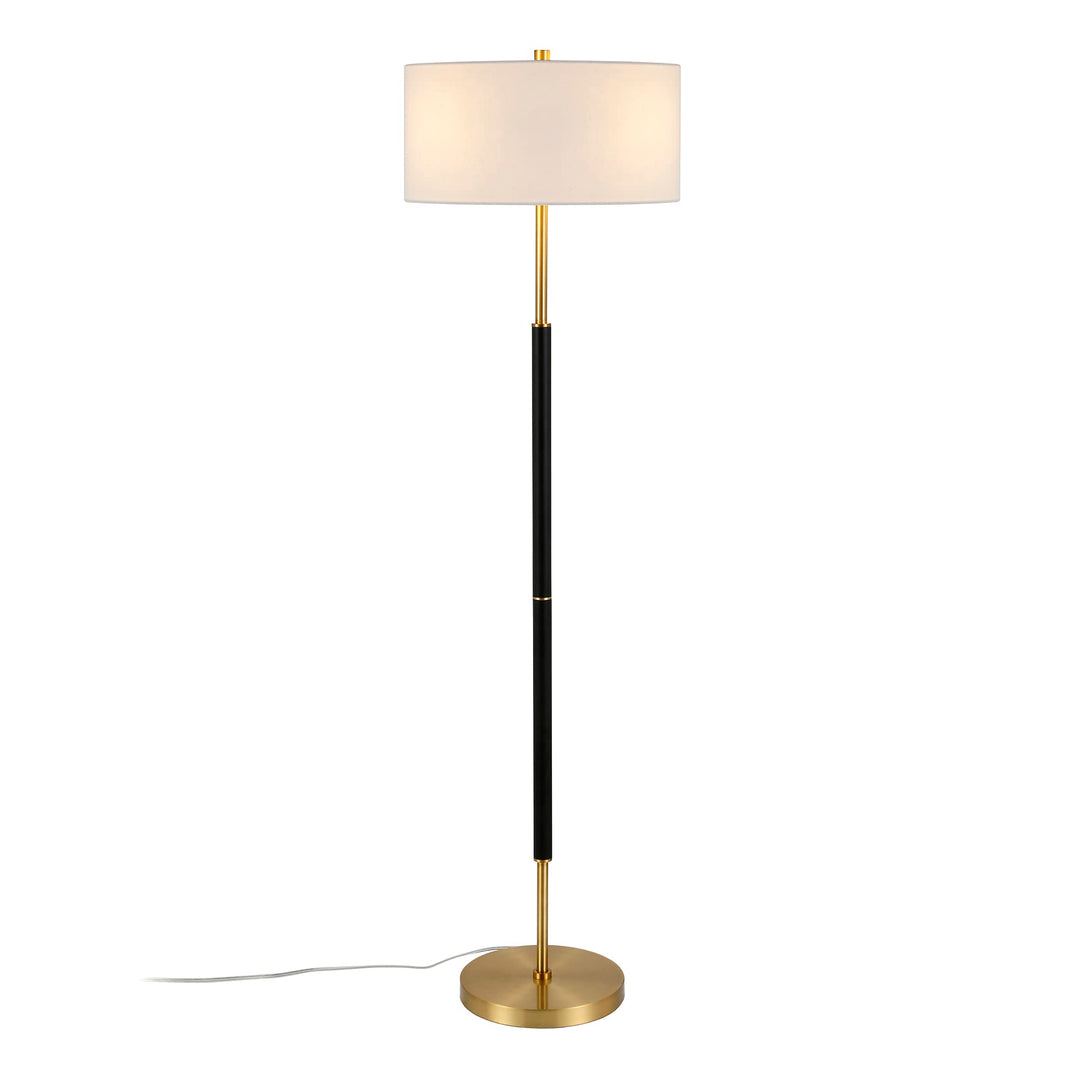 Henn&amp;Hart 61" Modern 2-Light Floor Lamp, Flat Black 