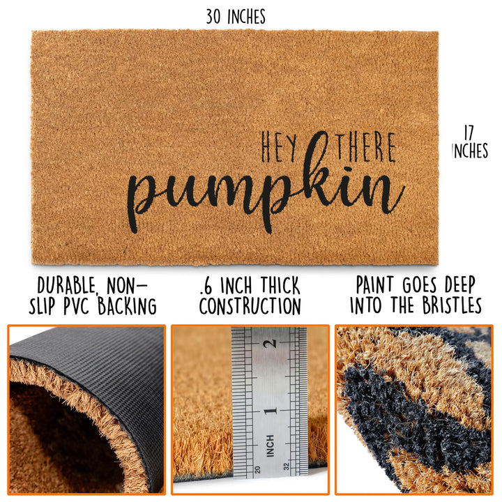 Hey There Pumpkin Door Mat 30x17 Inch, Hello Pumpkin Welcome Mat Coir Fall