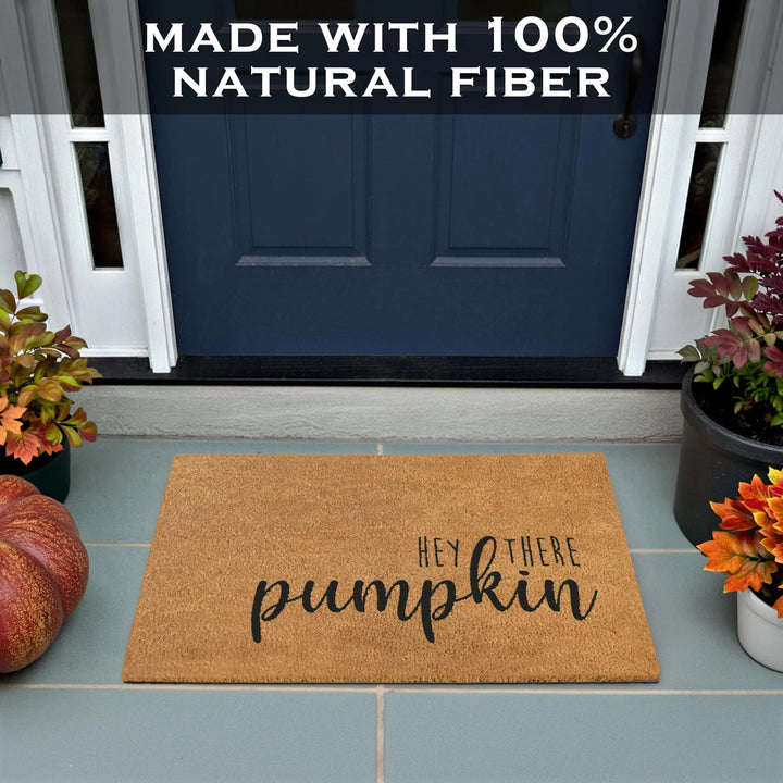 Hey There Pumpkin Door Mat 30x17 Inch, Hello Pumpkin Welcome Mat Coir Fall