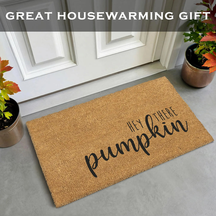 Hey There Pumpkin Door Mat 30x17 Inch, Hello Pumpkin Welcome Mat Coir Fall