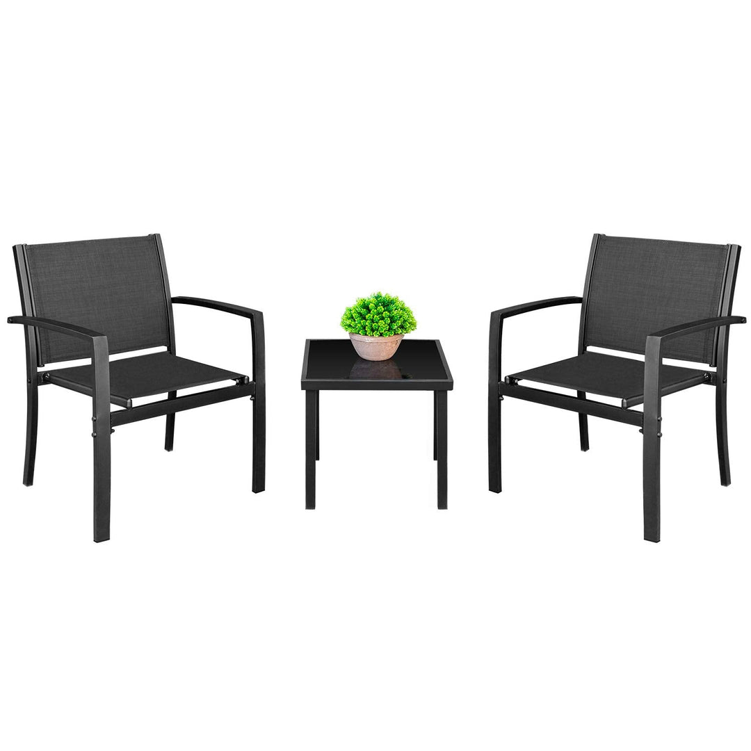 Homall 3-Piece Patio Bistro Set - Black 