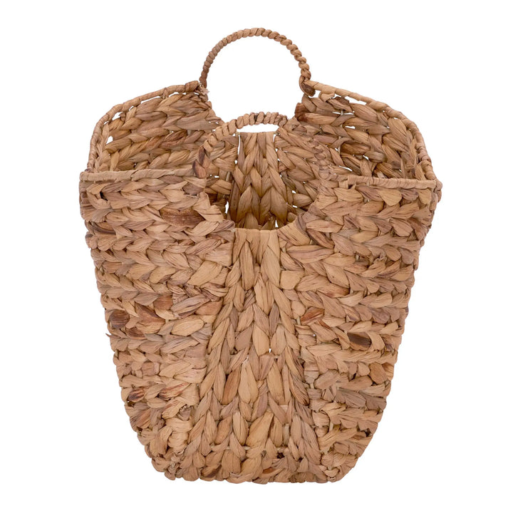 Household Essentials ML-4002 Tall Water Hyacinth Wicker Basket with Handles | Natural, Brown, Natural 