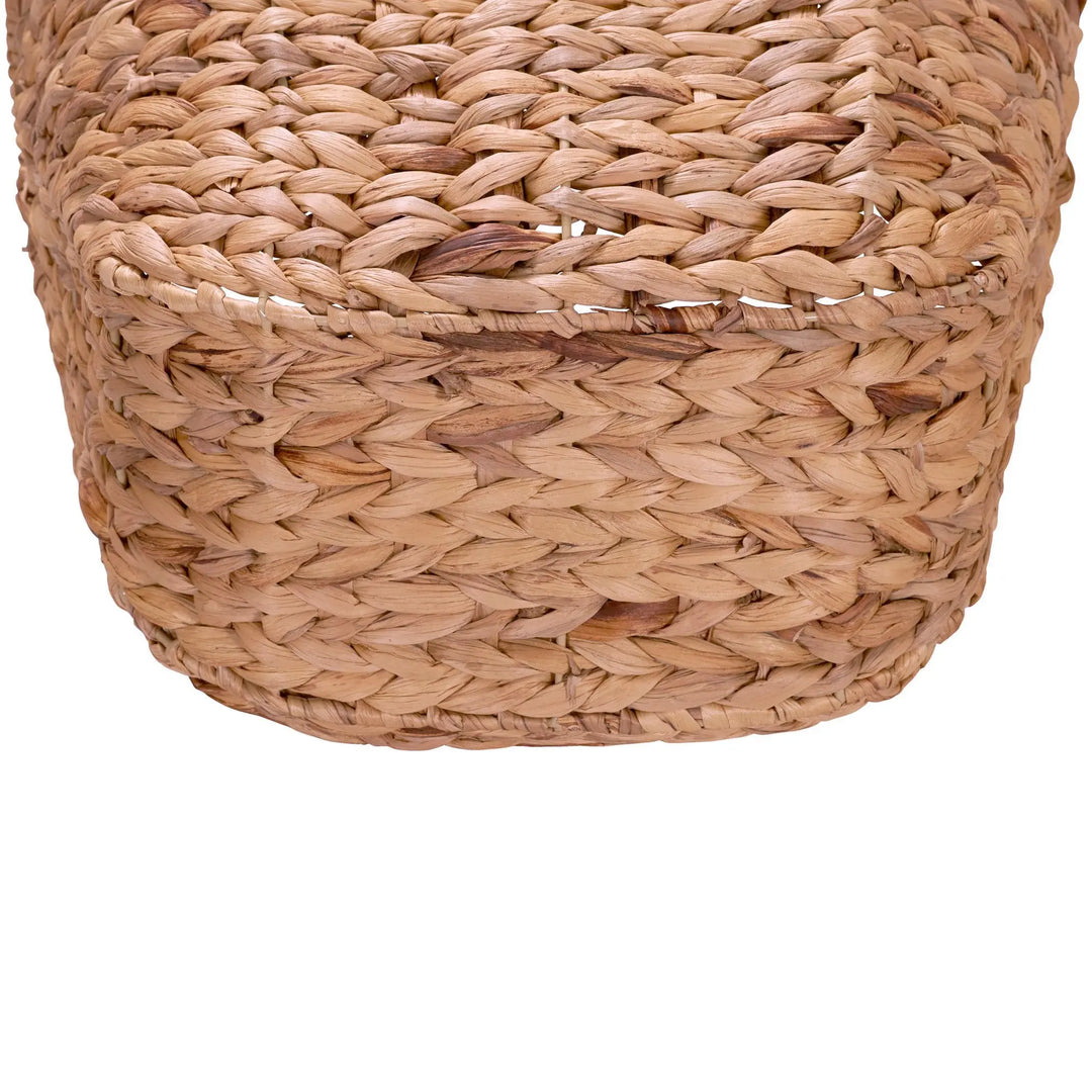 Household Essentials ML-4002 Tall Water Hyacinth Wicker Basket with Handles | Natural, Brown, Natural 