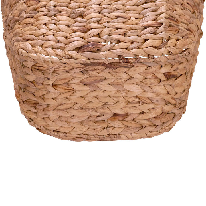 Household Essentials ML-4002 Tall Water Hyacinth Wicker Basket with Handles | Natural, Brown, Natural 