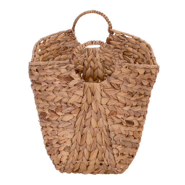 Household Essentials ML-4002 Tall Water Hyacinth Wicker Basket with Handles | Natural, Brown, Natural 