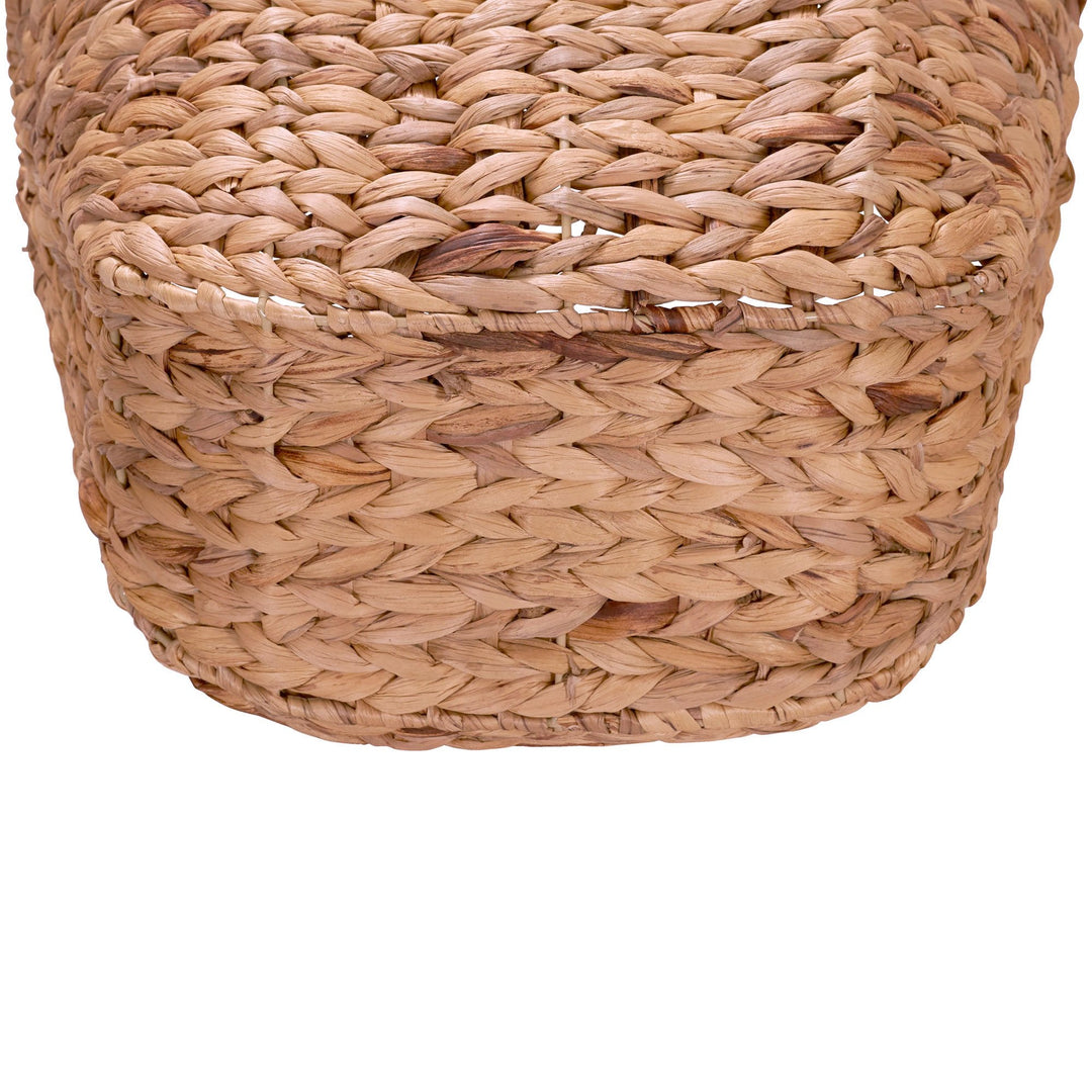 Household Essentials ML-4002 Tall Water Hyacinth Wicker Basket with Handles | Natural, Brown, Natural 