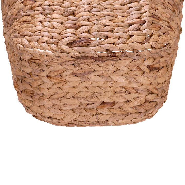 Household Essentials ML-4002 Tall Water Hyacinth Wicker Basket with Handles | Natural, Brown, Natural 