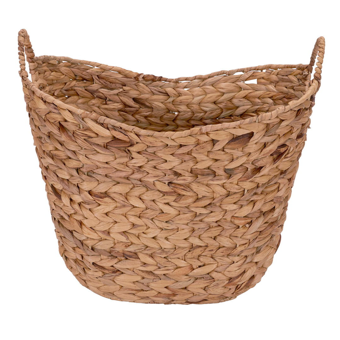 Household Essentials ML-4002 Tall Water Hyacinth Wicker Basket with Handles | Natural, Brown, Natural 
