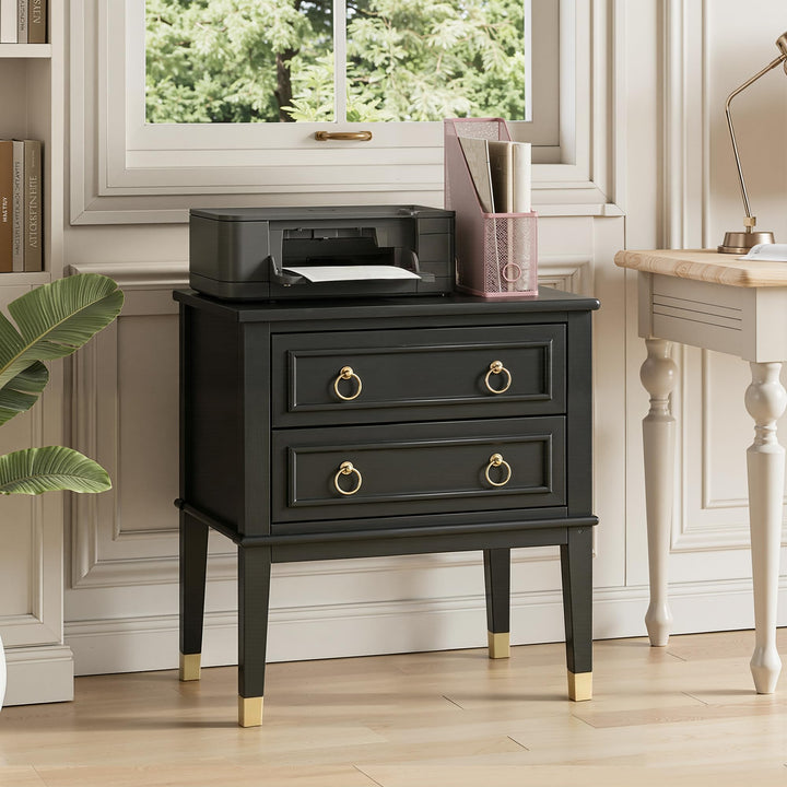 Huuger 27.6 Inch Tall Nightstand with Charging Station, USB-C Port 