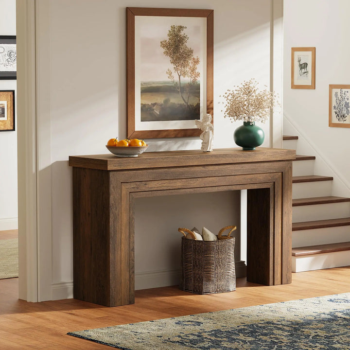 Huuger 54" Entryway Console Table - Rustic Brown 