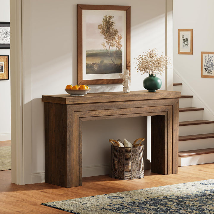 Huuger 54" Entryway Console Table - Rustic Brown 