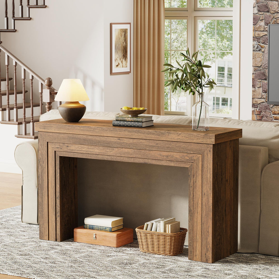 Huuger 54" Entryway Console Table - Rustic Brown 