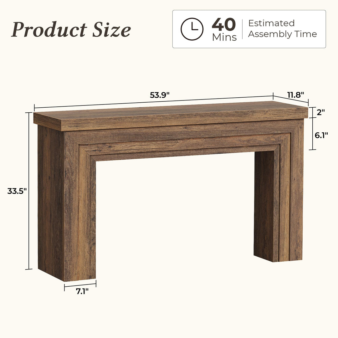 Huuger 54" Entryway Console Table - Rustic Brown 