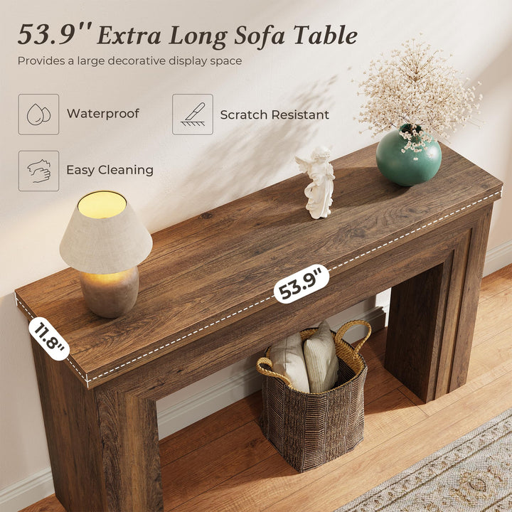 Huuger 54" Entryway Console Table - Rustic Brown 