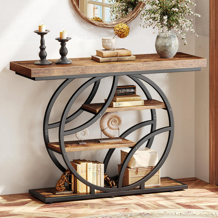 Huuger Modern Console Table, 41.3" - Rustic Brown 