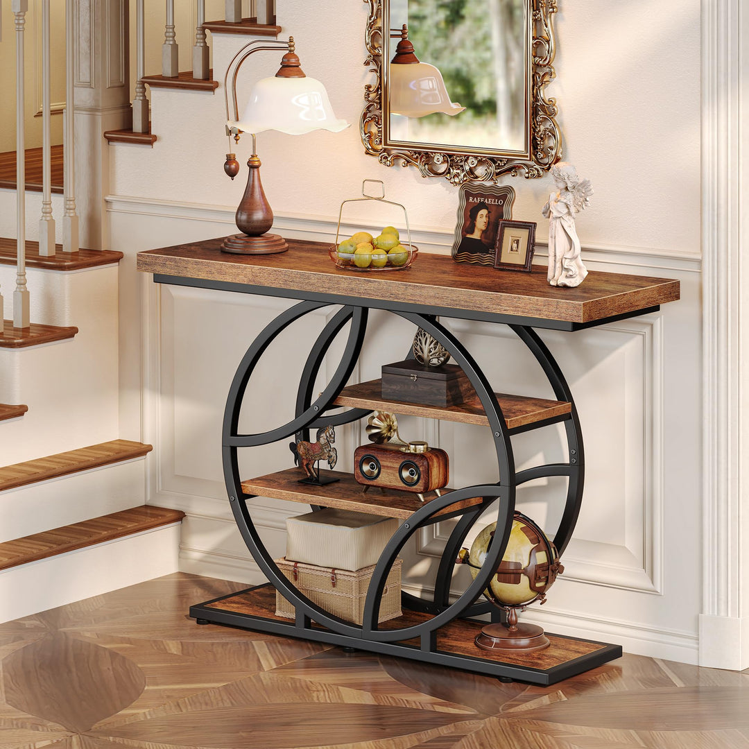 Huuger Modern Console Table, 41.3" - Rustic Brown 