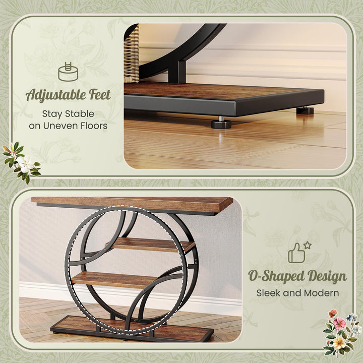 Huuger Modern Console Table, 41.3" - Rustic Brown 