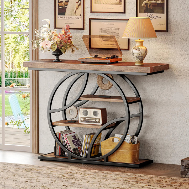 Huuger Modern Console Table, 41.3" - Rustic Brown 
