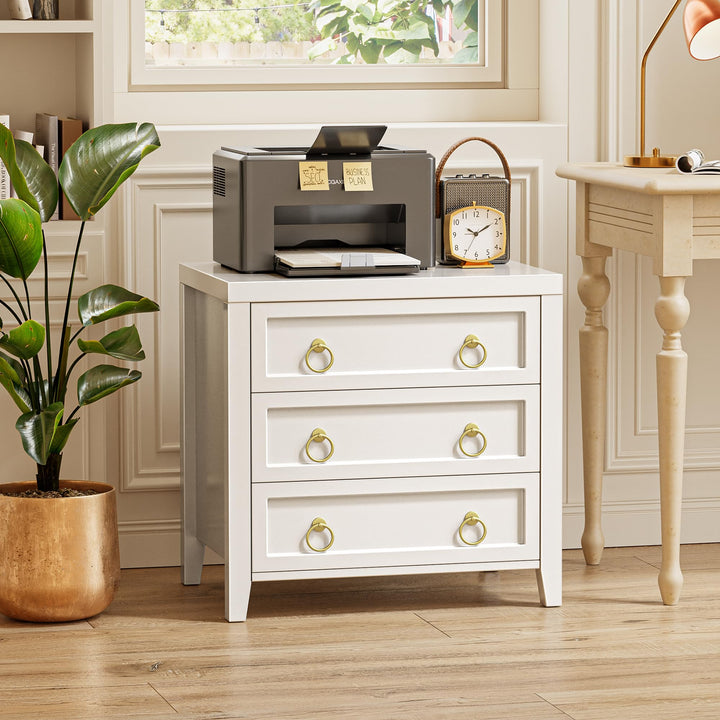 Huuger Paint Night Stand with Charger Station, 3 Drawer Nightstand Set of 2 