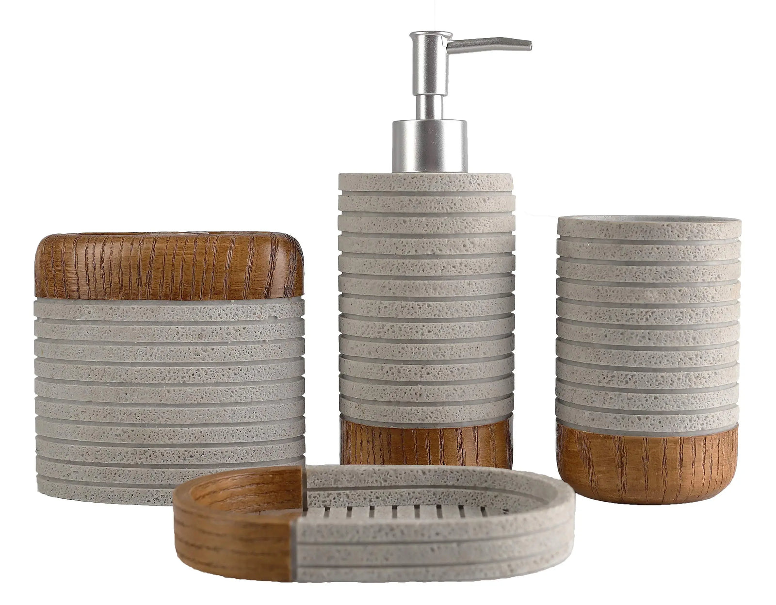 Hymmah Bathroom Accessories Set,Toothbrush Holder,Farmhouse Bathroom Decor,4 Pcs Resin Gift Set Apartment Necessities, Contain Toothbrush Cup,Soap Dispenser,Soap Dish,Tumbler 