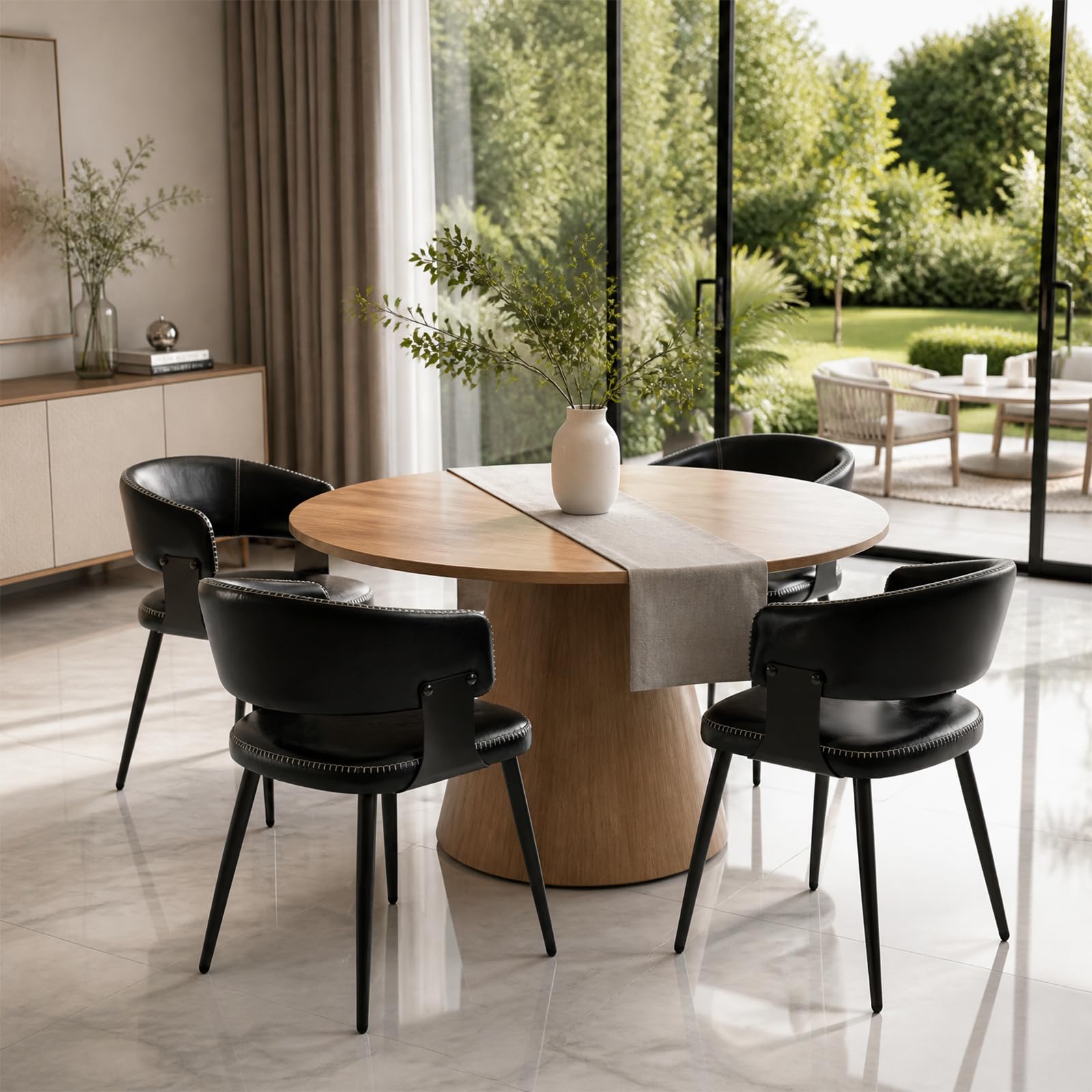 IZXGS Dining Chairs Set of 4, Modern Faux Leather Kitchen Chairs 