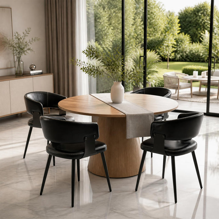 IZXGS Dining Chairs Set of 4, Modern Faux Leather Kitchen Chairs 