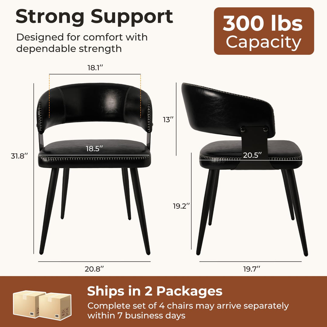 IZXGS Dining Chairs Set of 4, Modern Faux Leather Kitchen Chairs 