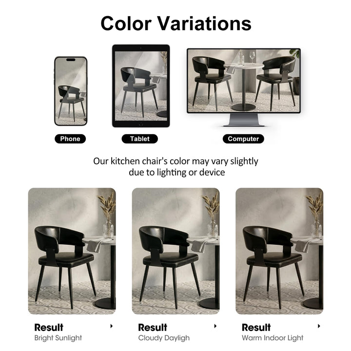 IZXGS Dining Chairs Set of 4, Modern Faux Leather Kitchen Chairs 