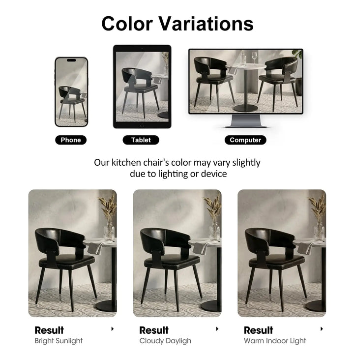 IZXGS Dining Chairs Set of 4, Modern Faux Leather Kitchen Chairs 