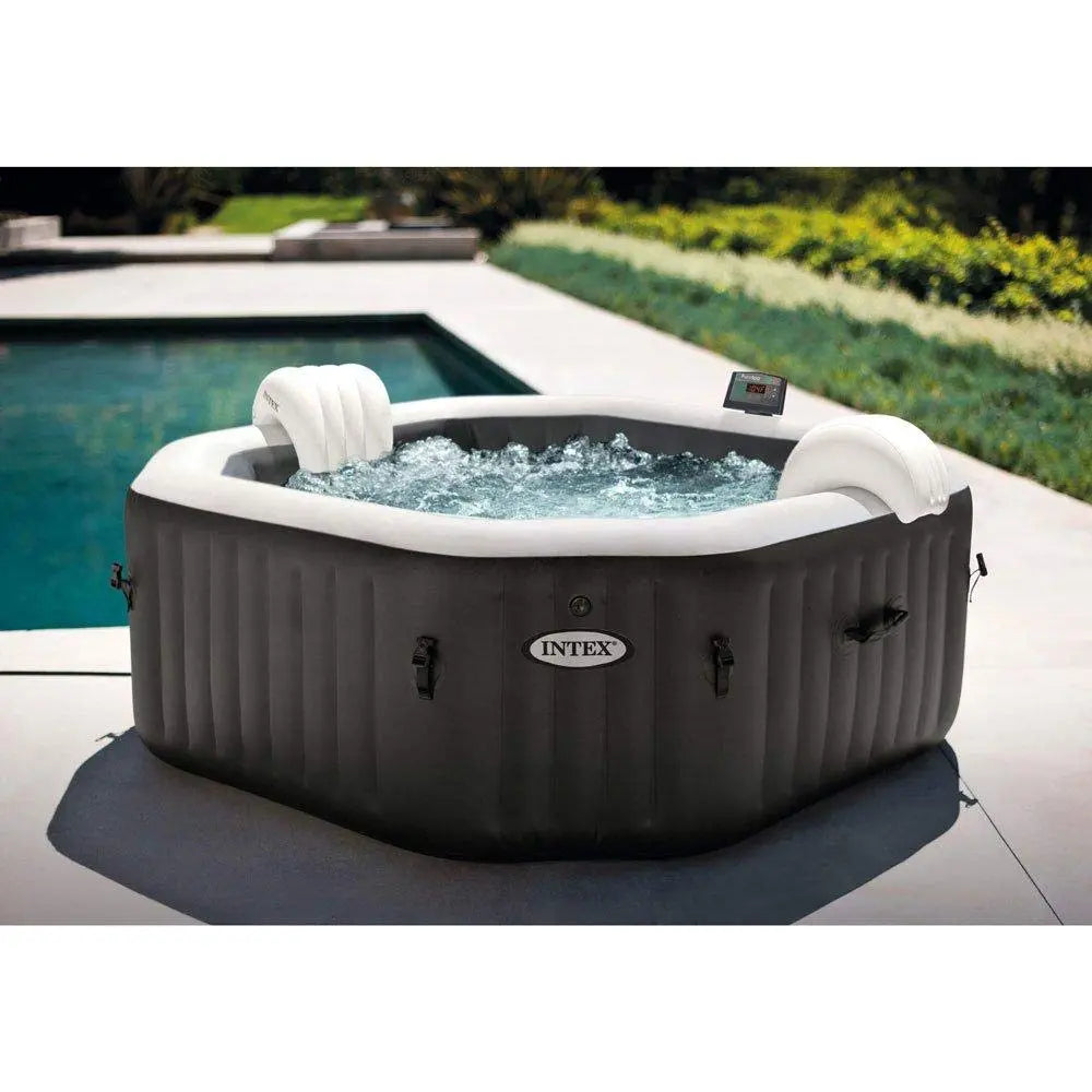 Intex PureSpa Hot Tub, 4-Person Deluxe Inflatable Hot Tub - Black 