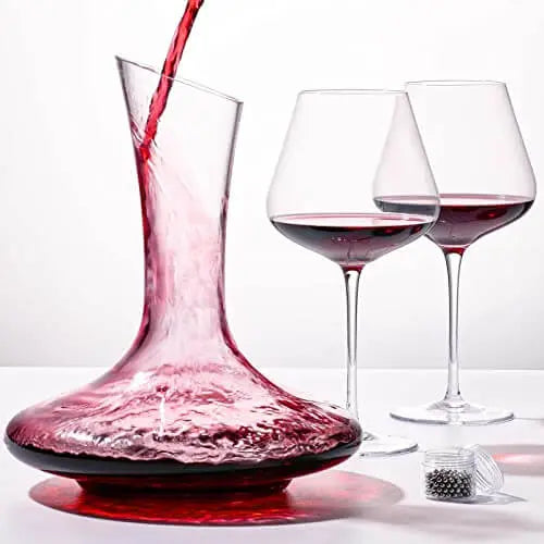 JBHO Wine Decanter with Red Wine Glasses Set