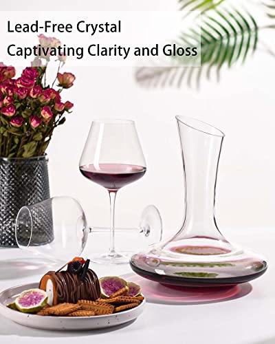 JBHO Wine Decanter with Red Wine Glasses