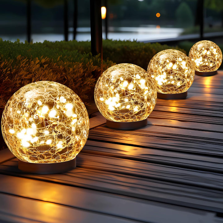 JKIMK Solar Globe Lights Outdoor Waterproof-Solar Balls for Garden 