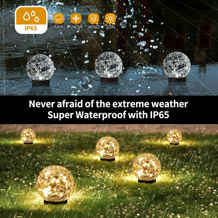 JKIMK Solar Globe Lights Outdoor Waterproof-Solar Balls for Garden 