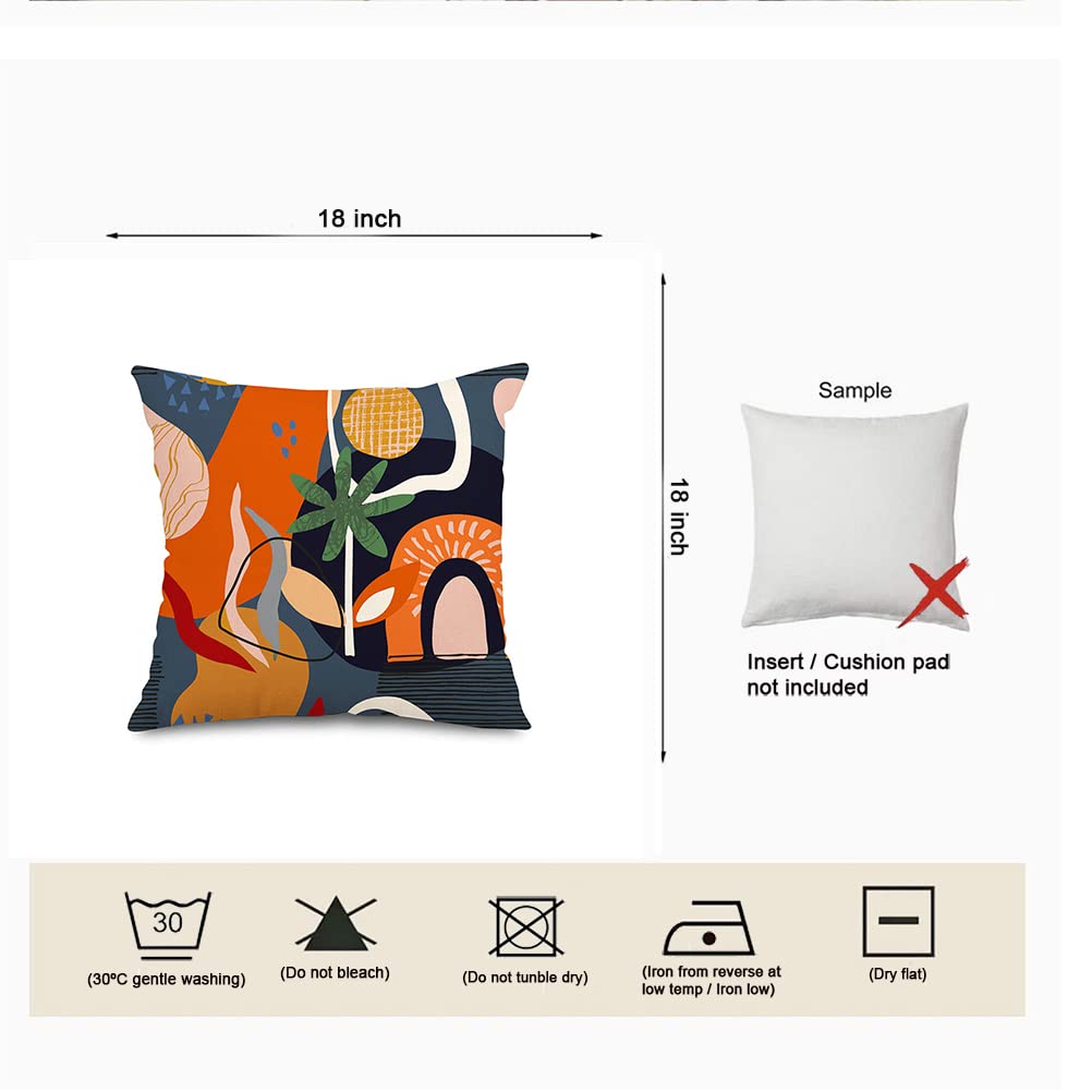 Jartinle Burnt Orange Abstract Throw Pillow Covers 18x18 Set of 4 Boho Geometric Pillow Covers Accent Minimalist for Couch Outdoor Decor 