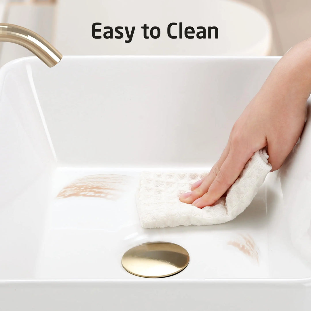 KES 19x15 Inches Rectangular Bathroom Vessel Sink, White Rectangle Above Counter Countertop Porcelain Ceramic Vanity Sink, BVS110 