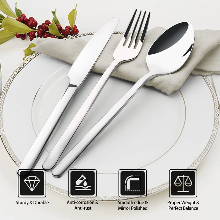 KINGSTONE 30 Pieces Silverware Set, Flatware Cutlery Set for 6