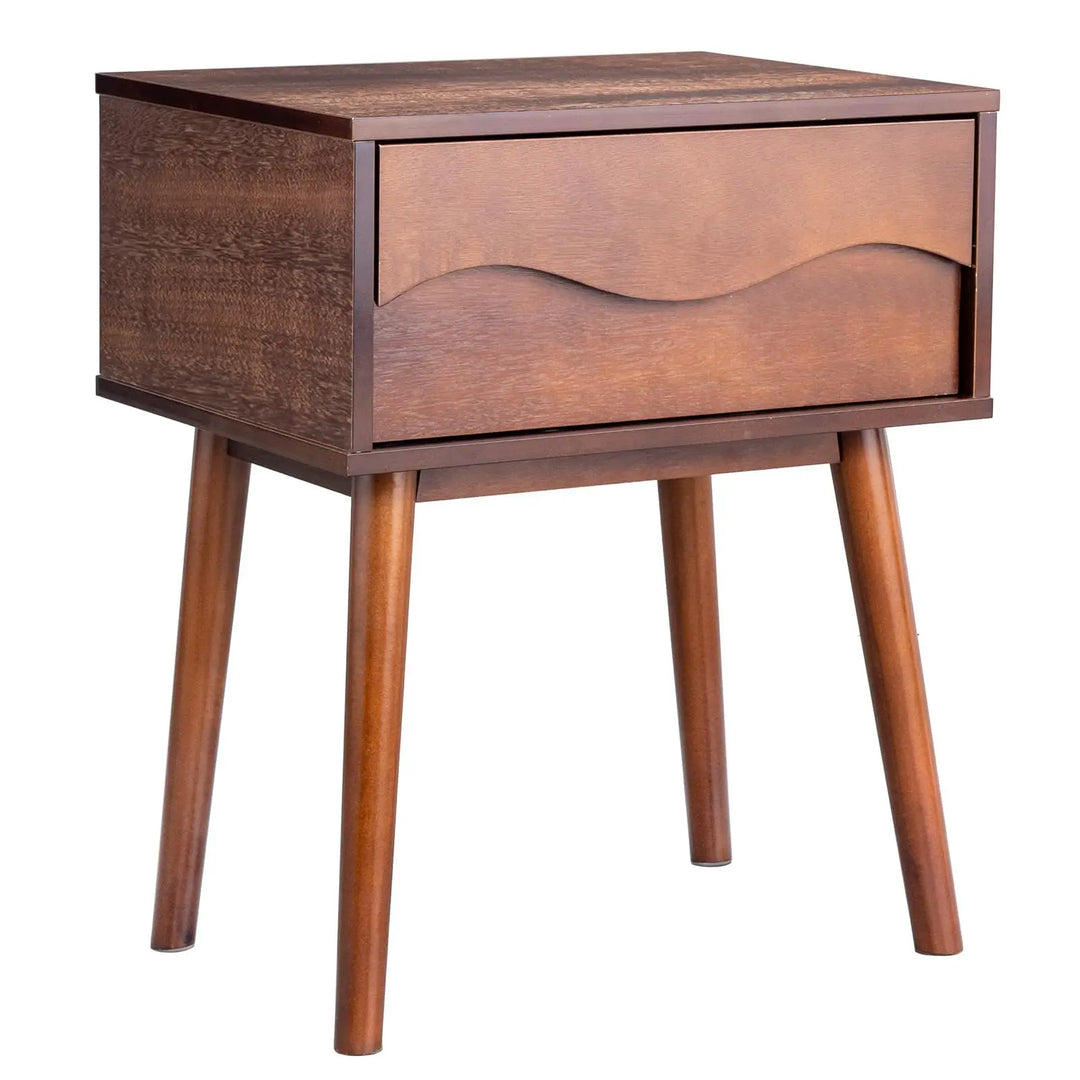 Karl home Brown Mid Century Modern Nightstand, Scandinavian Bedside Table