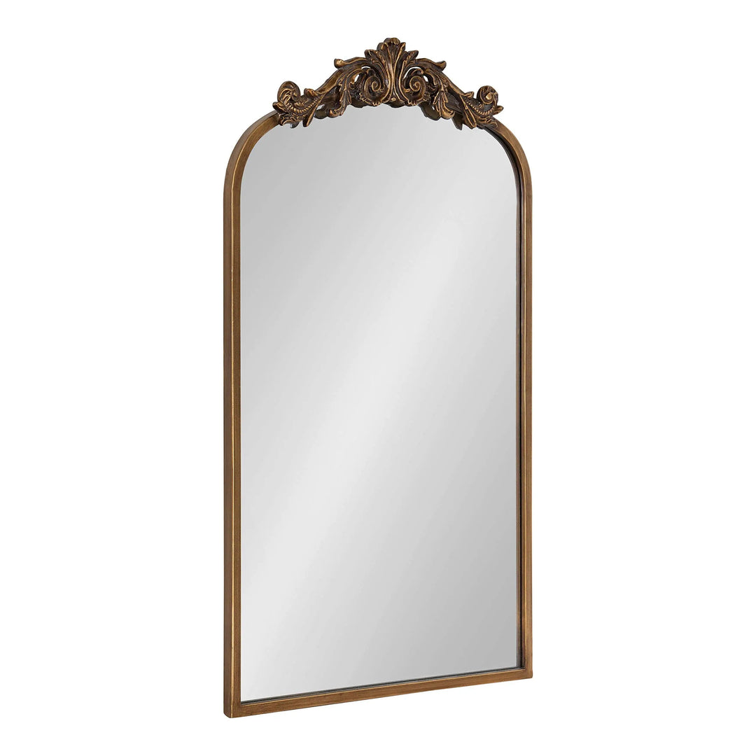 Kate and Laurel Arendahl Traditional Arch Mirror, 19 x 31, Gold, Baroque Inspired Wall Decor