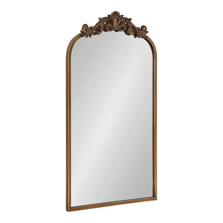 Kate and Laurel Arendahl Traditional Arch Mirror, 19 x 31, Gold, Baroque Inspired Wall Decor