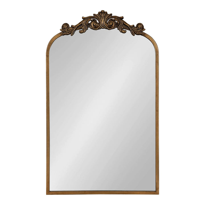 Kate and Laurel Arendahl Traditional Arch Mirror, 19 x 31, Gold, Baroque Inspired Wall Decor