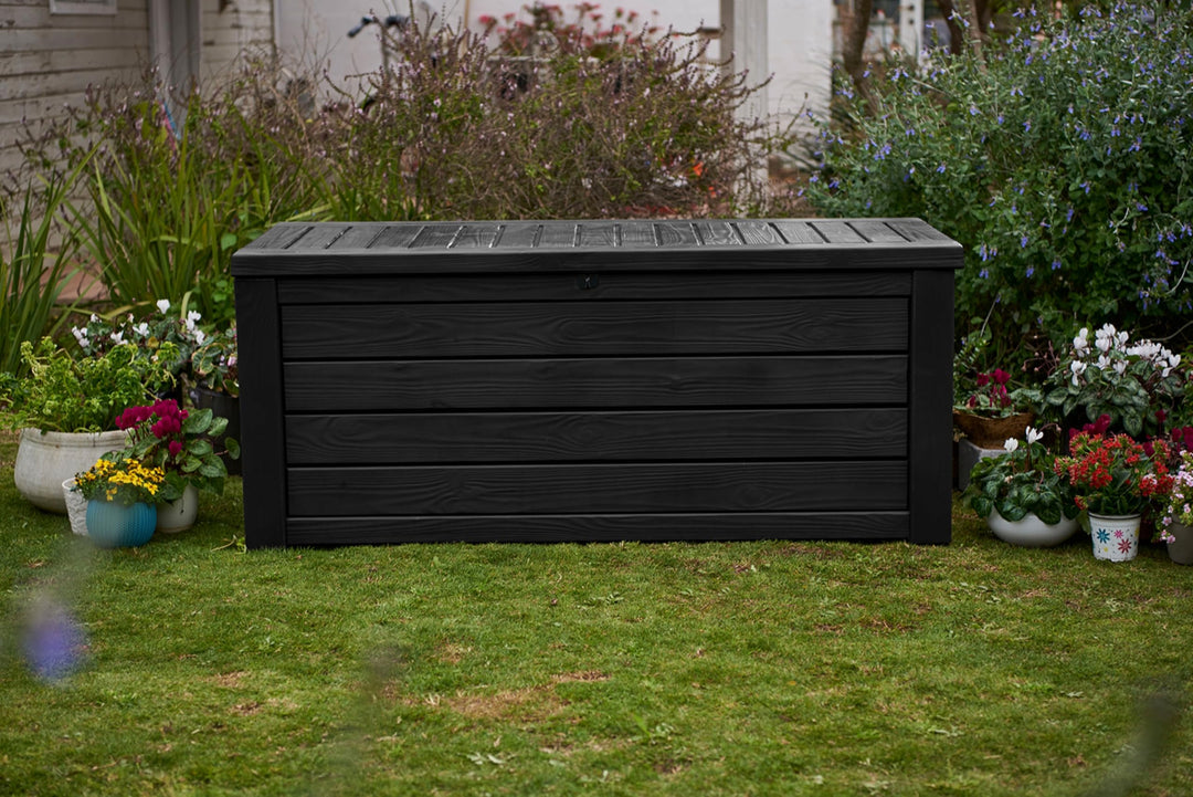 Keter Westwood Outdoor Storage Deck Box, 150 Gallon, Dark Grey 